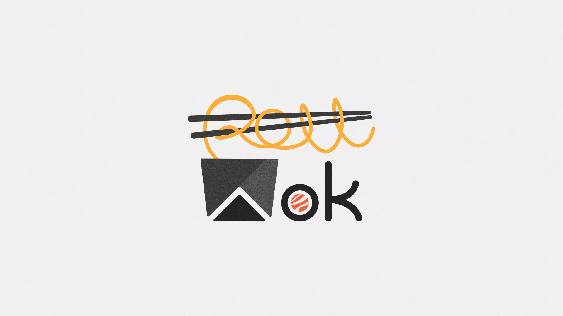Разработка логотипа суши-бара «Roll Wok Club» в Тарусе
