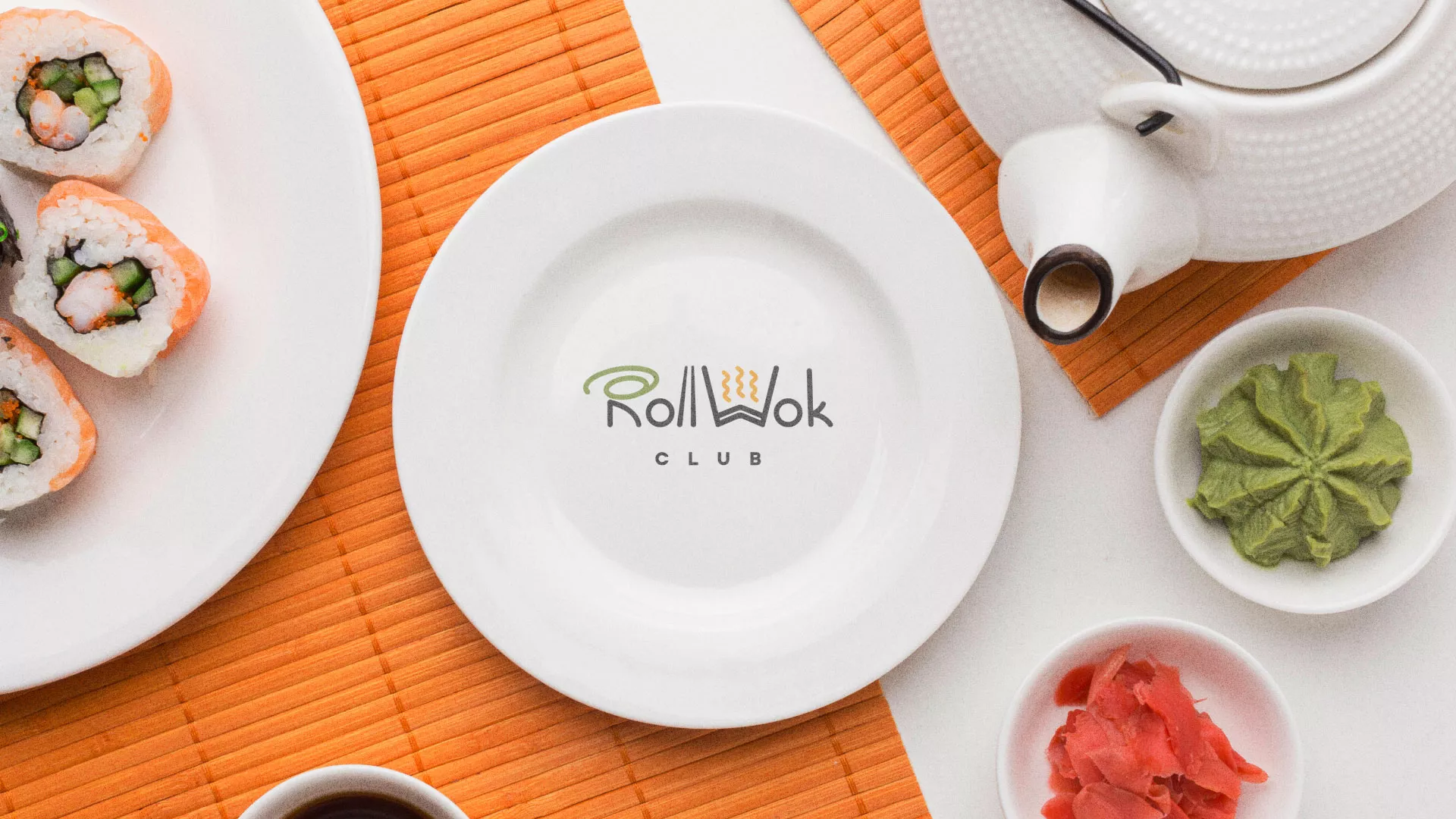 Разработка логотипа и фирменного стиля в Тарусе для суши-бара «Roll Wok Club» Разработка логотипа и фирменного стиля в Тарусе для суши-бара «Roll Wok Club»